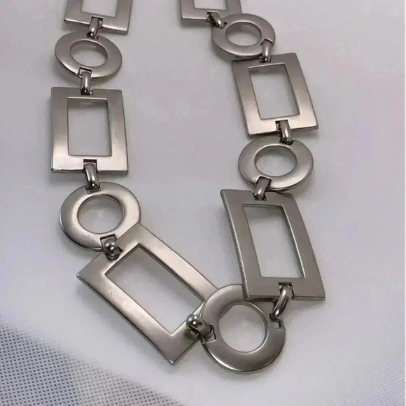 Escada Women’s Vintage Designer Silver Tone Metal Chain Link Belt - Picture 1 of 7